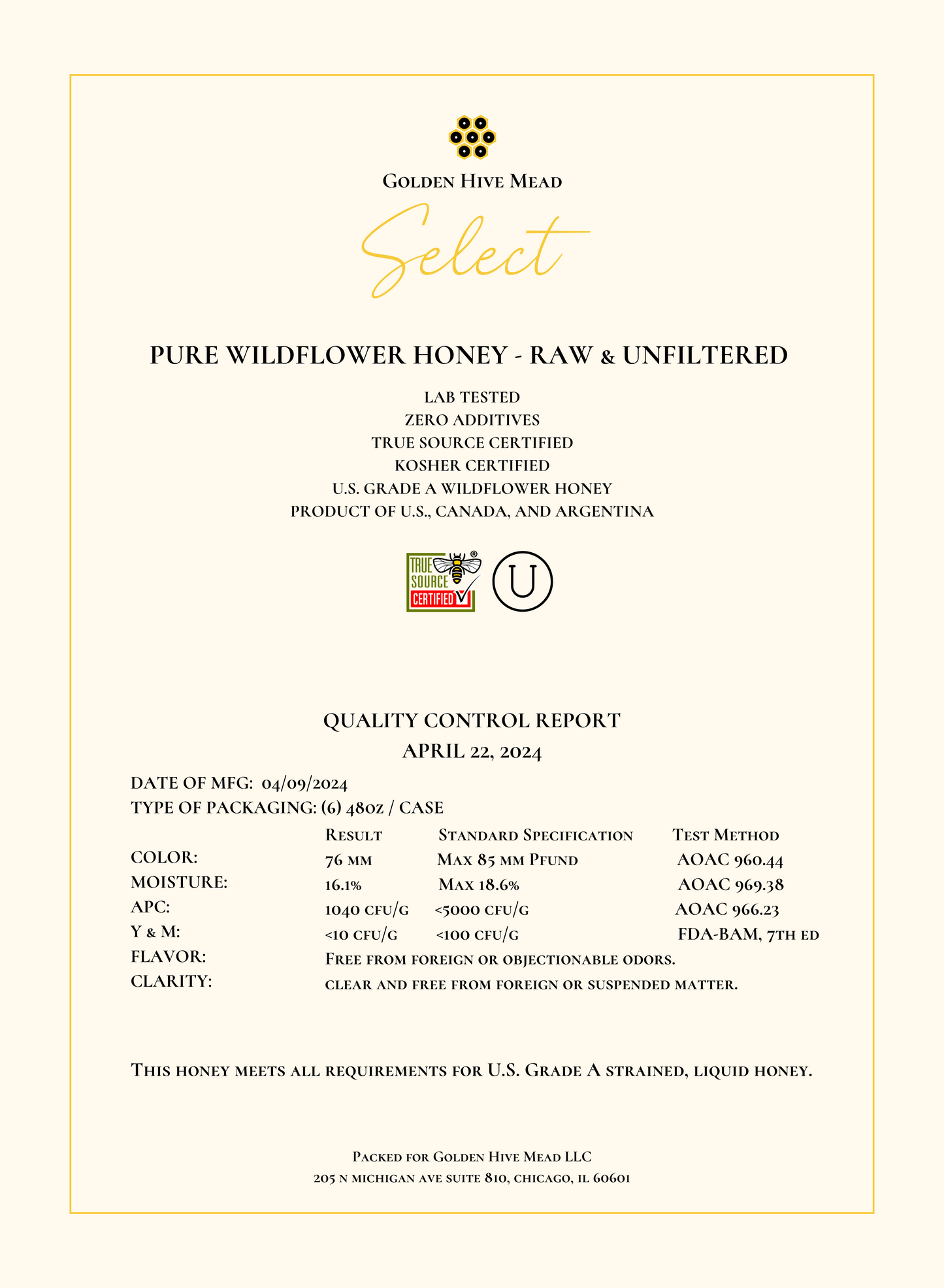 Pure Wildflower Honey - Raw & Unfiltered (3lb)