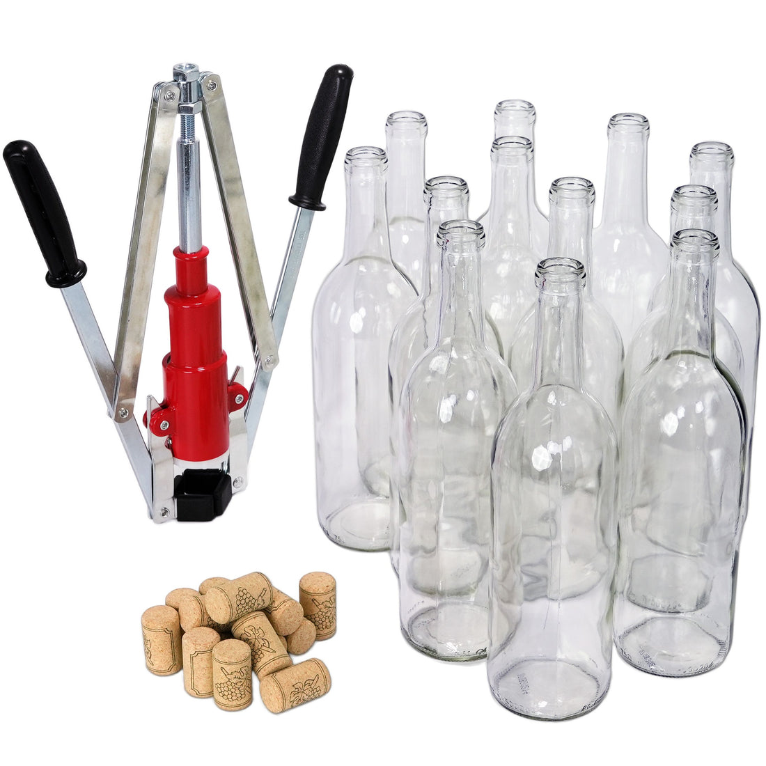 Craft A Brew Deluxe Bottling Kit - Homebrew Bottler With 10 Glass Bottles, Capper & Caps